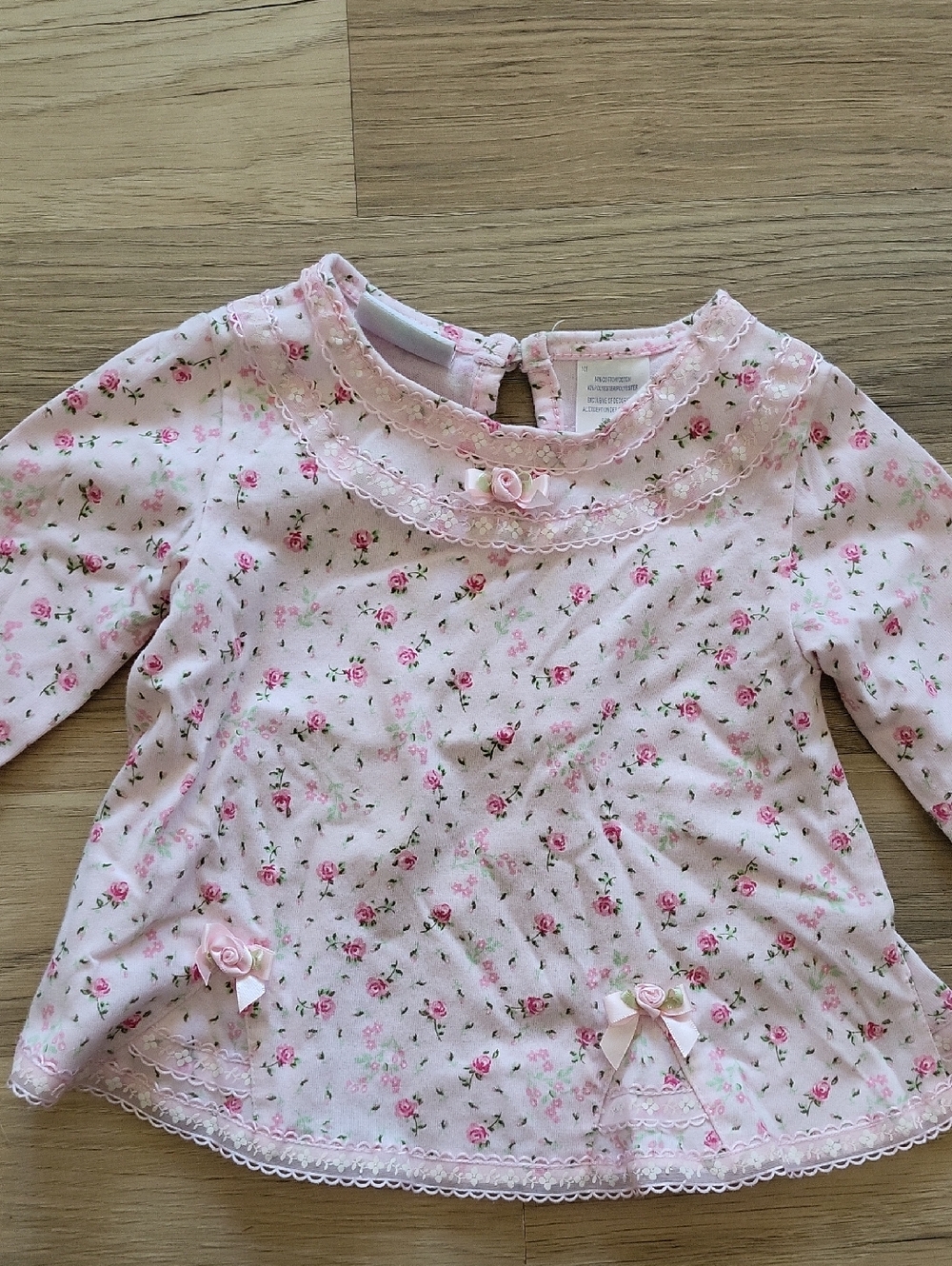 Coquette Pink Floral Baby Girl Long Sleeve Top 9m